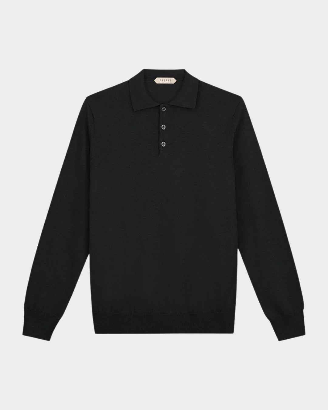 CANNES - BLACK LUXURY POLOSWEATER
