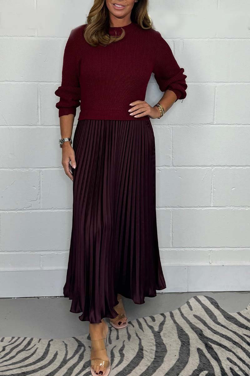 Long Sleeve Jumper + Pleated Bottom Dress