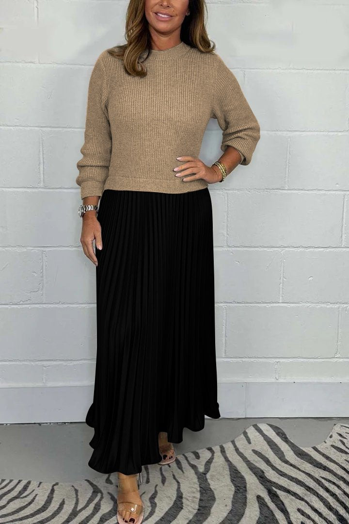 Long Sleeve Jumper + Pleated Bottom Dress