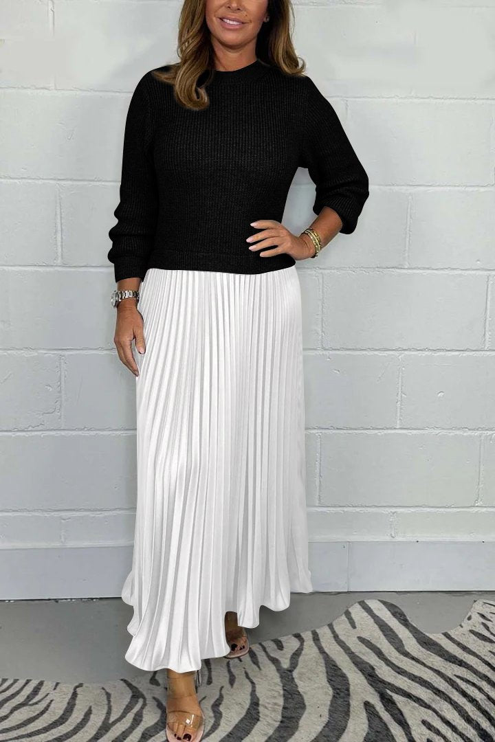 Long Sleeve Jumper + Pleated Bottom Dress