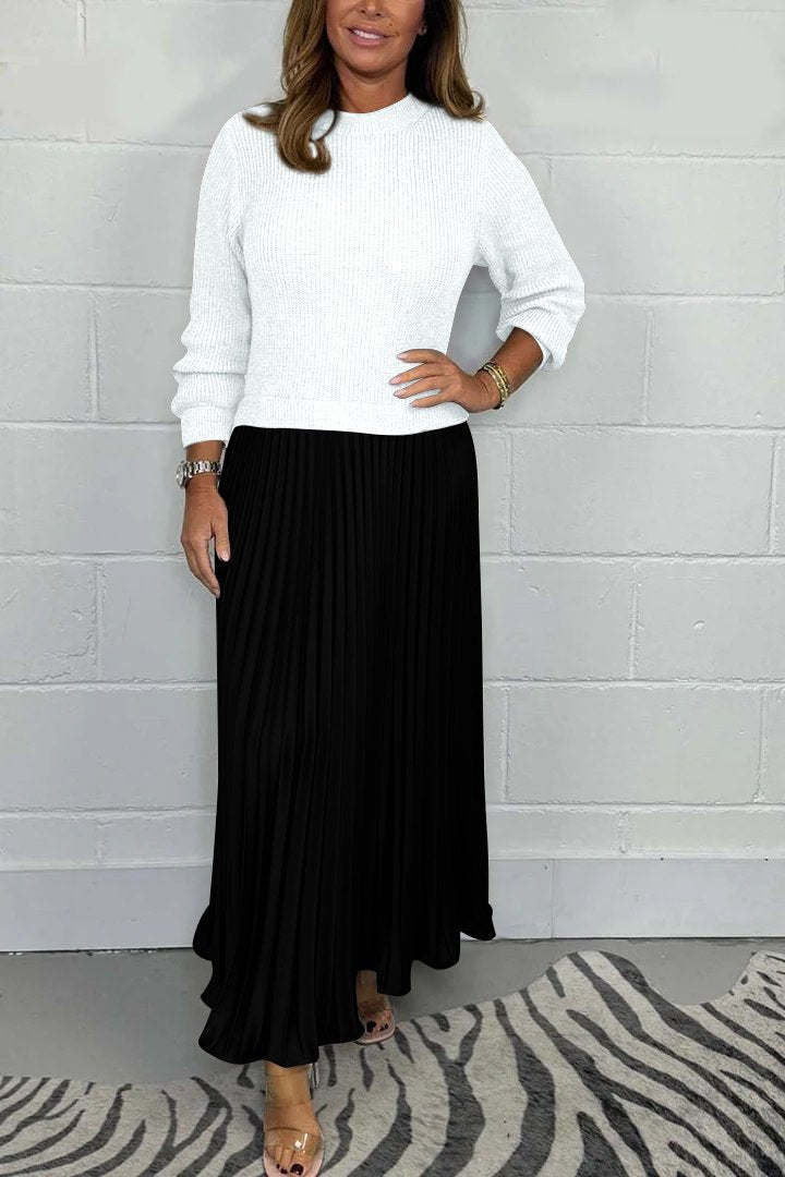 Long Sleeve Jumper + Pleated Bottom Dress